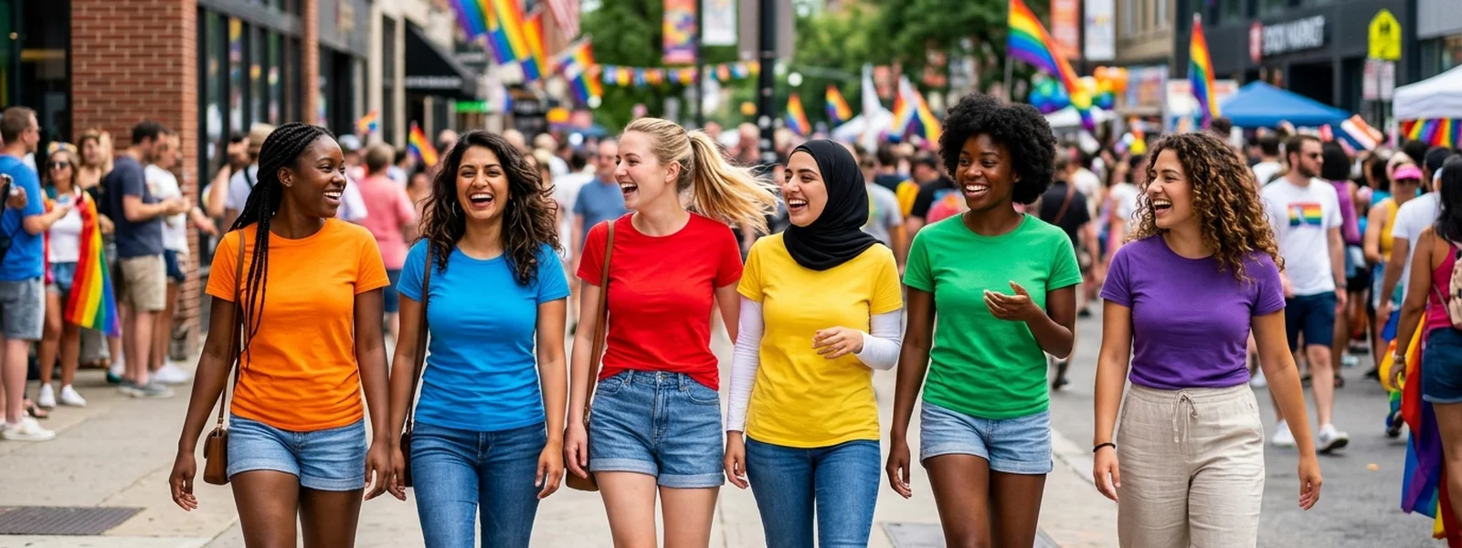 Ladies Tees collection hero banner - Pride Shirt Co