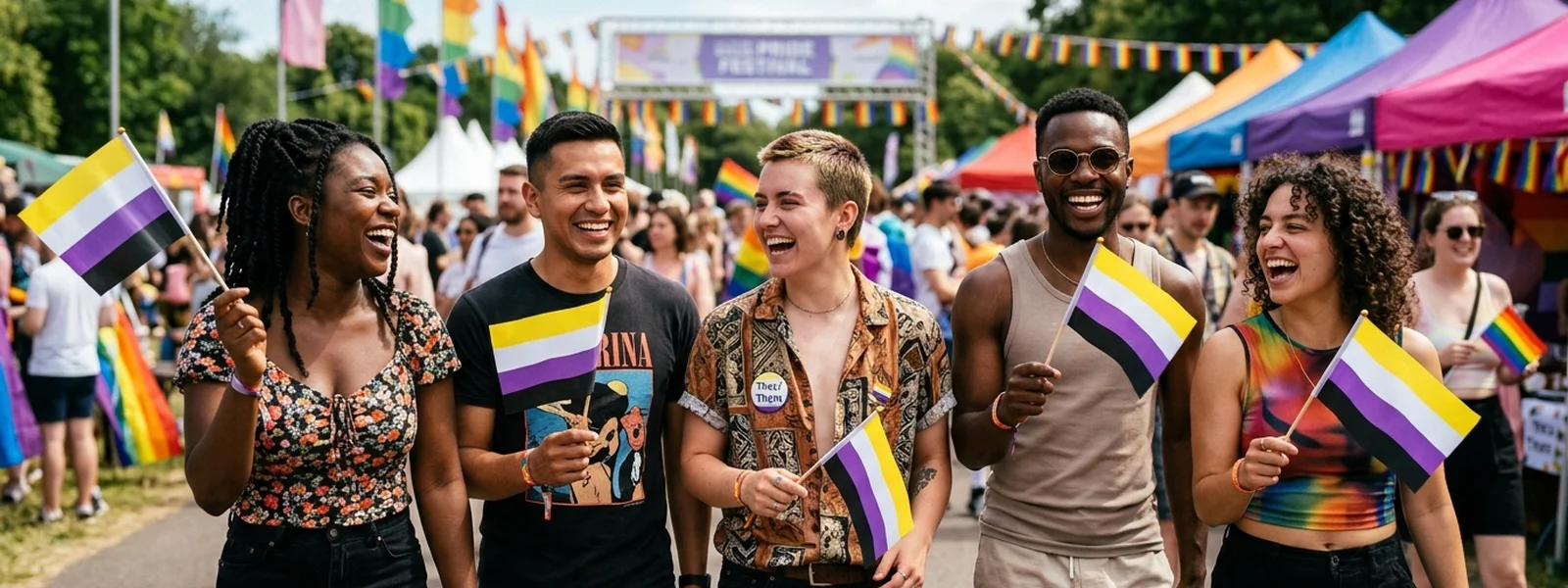 Non-Binary Pride collection hero banner - Pride Shirt Co