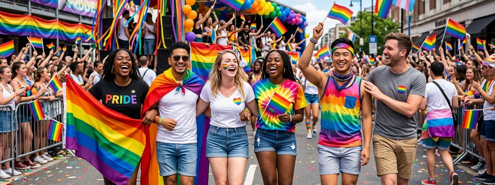 Progress Pride collection hero banner - Pride Shirt Co